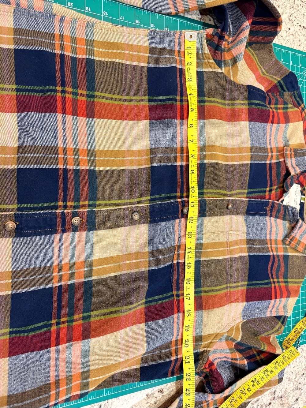 Denim & Flower Ricky Singh Plaid Flannel Shirt Large 100% Cotton Fall - Picture 6 of 10